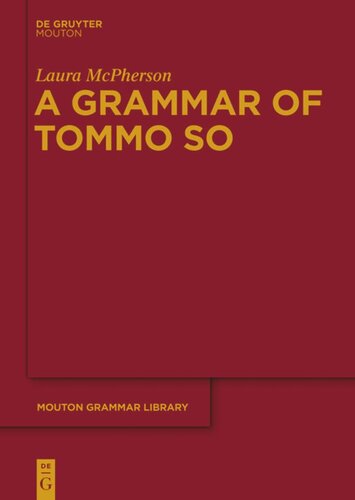 A Grammar Of Tommo So Laura Mcpherson