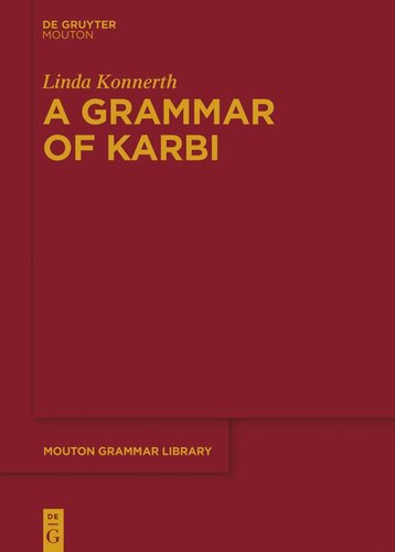 A Grammar Of Karbi Linda Konnerth