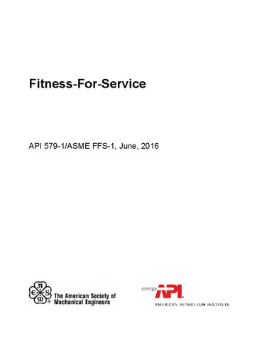 Api 5791asme Ffs1 Fitnessforservice 1st Edition Api Asme
