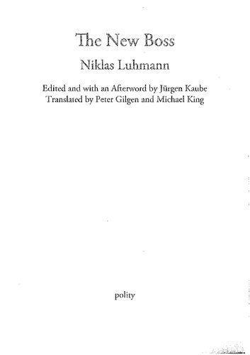 The New Boss Niklas Luhmann