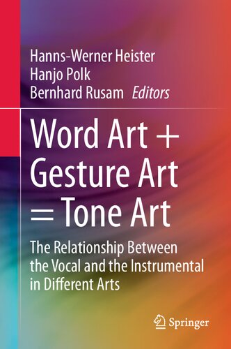 Word Art Gesture Art Tone Art The Relationship Between The Vocal And The Instrumental In Different Arts Hannswerner Heister