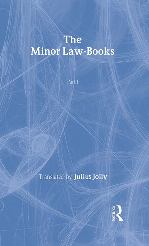 The Minor Law Books 1st Edition F Max Muller