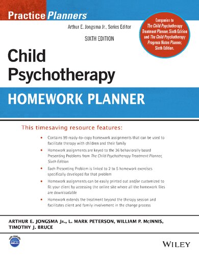 Child Psychotherapy Homework Planner Practiceplanners 6th Edition Arthur E Jongsma Jr Editor