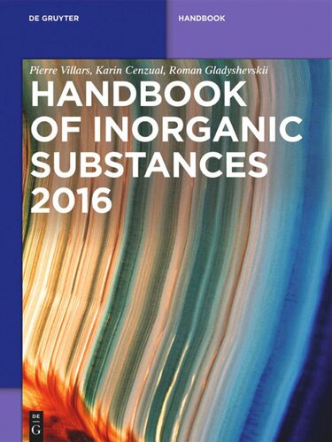 Handbook Of Inorganic Substances 2016 Villars P Cenzual K Gladyshevskii R