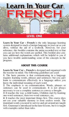 Learn In Your Car French Part 1 Henry H Raymond