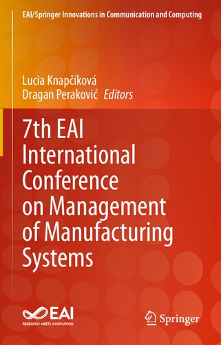 7th Eai International Conference On Management Of Manufacturing Systems Lucia Knapkov
