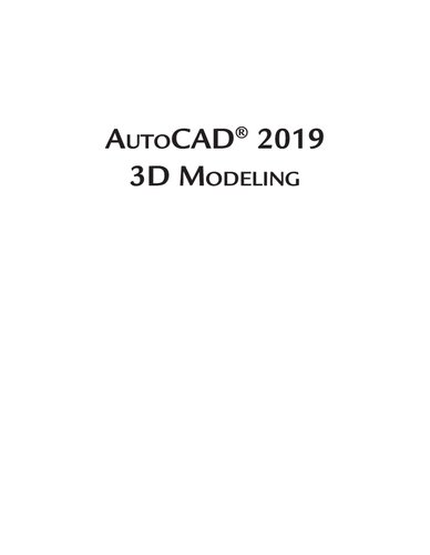 Autocad 2019 3d Modeling Munir M Hamad