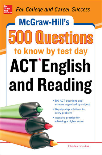 Mcgrawhills 500 Act English And Reading Questions To Know By Test Day 1st Edition Cynthia Knable