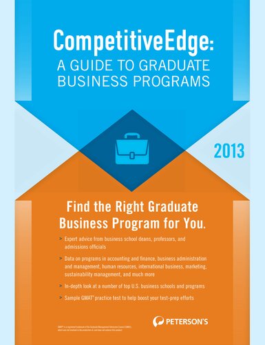 Competitiveedge A Guide To Graduate Business Programs 2013 2nd Edition Petersons