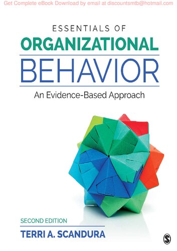 Essentials Of Organizational Behavior An Evidencebased Approach Second Edition 2nd Edition Terri A Scandura