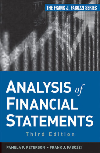 Analysis Of Financial Statements 3rd Edition Frank J Fabozzi Pamela Peterson Drake