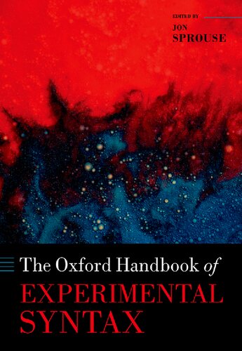 The Oxford Handbook Of Experimental Syntax Jon Sprouse