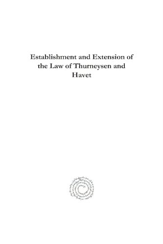 Establishment And Extension Of The Law Of Thurneysen And Havet Lionel Hortonsmith
