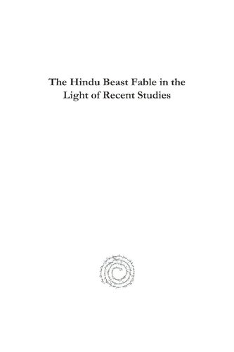 The Hindu Beast Fable In The Light Of Recent Studies Franklin Edgerton