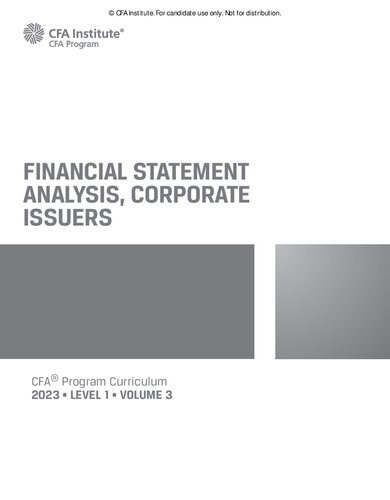 Cfa Level 1 Volume 3 Cfa Institute