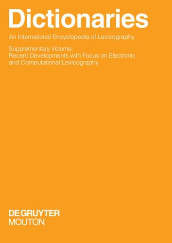 Dictionaries An International Encyclopedia Of Lexicography Rufus Gouws