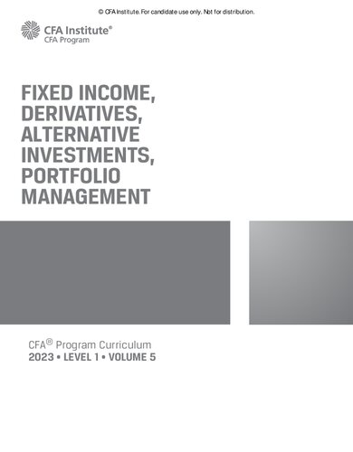 Cfa Level 1 Volume 5 Fixed Income Derivatives Alternative Cfa Institute