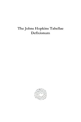 The Johns Hopkins Tabellae Defixionum William Sherwood Fox