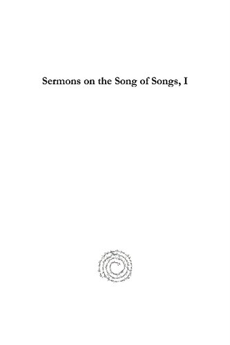 Sermons On The Song Of Songs I Gilbert Of Hoyland