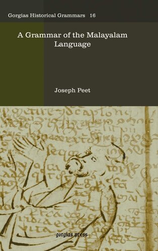 A Grammar Of The Malayalam Language Gorgias Historical Grammars 1st Edition Joseph Peet