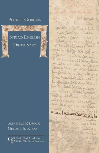 Pocket Gorgias Syriacenglish Dictionary Gorgias Handbooks Sebastian P Brock