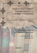 Analecta Sacra Patrum Antenicaenorum Ex Codicibus Orientalibus Jeanbaptiste Franois Pitra Paulin Martin