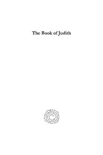 The Book Of Judith J P M Van Der Ploeg