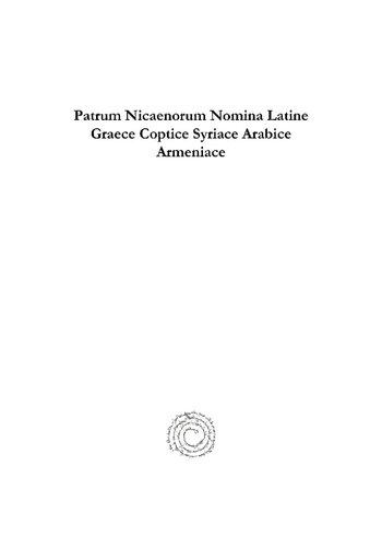Patrum Nicaenorum Nomina Latine Graece Coptice Syriace Arabice Armeniace Heinrich Gelzer