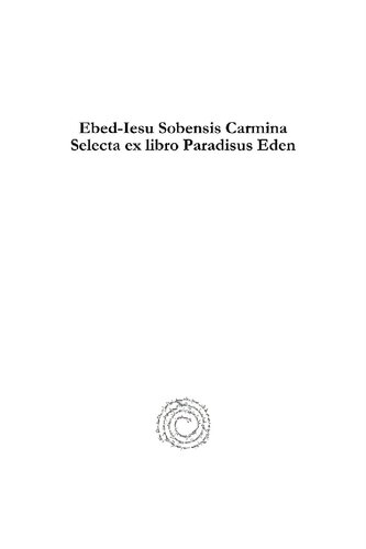 Ebediesu Sobensis Carmina Selecta Ex Libro Paradisus Eden H Gismondi