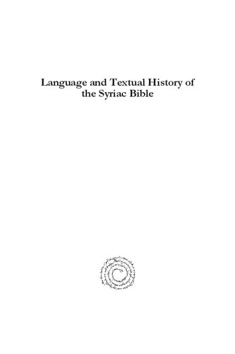 Language And Textual History Of The Syriac Bible 1st Edition Jan Joosten