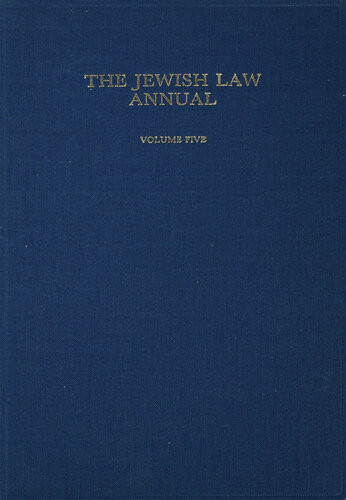 The Jewish Law Annual Volume 5 Bernard Jackson S