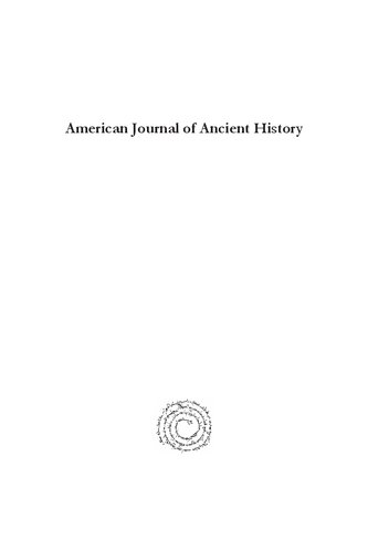 American Journal Of Ancient History 132 Ernst Badian