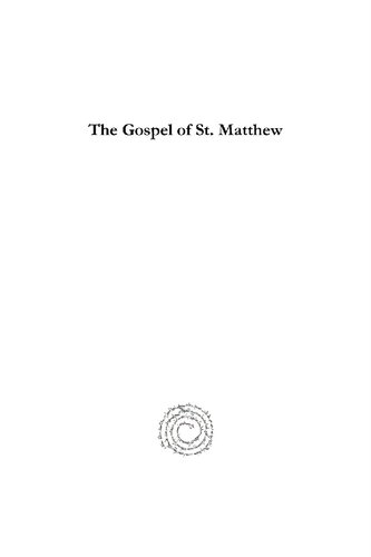 The Gospel Of St Matthew Curien Kaniamparampil
