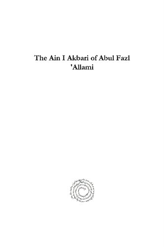 The Ain I Akbari Of Abul Fazl Allami Text And Translation H S Jarrett