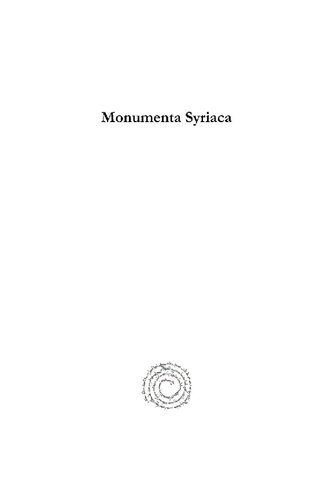 Monumenta Syriaca Pius Zingerle Georg Mosinger Gustav Bickell