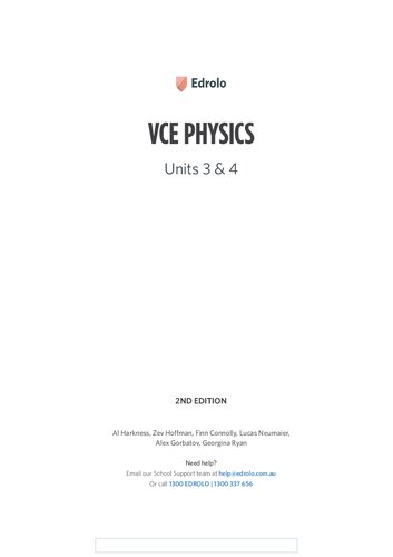 Edrolo Vce Physics Units 3 4 2nd Edition Al Harkness Zev Hoffman