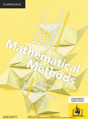 Csm Ac Mathematical Methods Year 12 2017th Edition Michael Evans