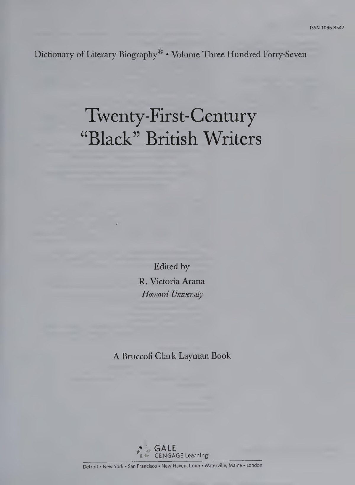 Twentyfirstcentury Black British Writers Hardcover R Victoria Arana Editor