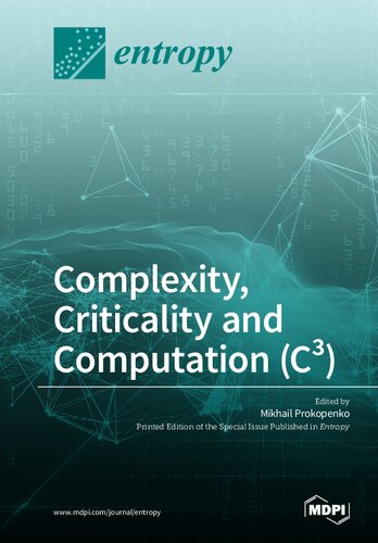 Complexity Criticality And Computation C 1st Edition Mikhail Prokopenko Editor