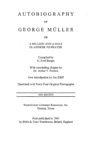 A Million And A Half In Answer To Prayer G Fred Bergin Arthur T Pierson