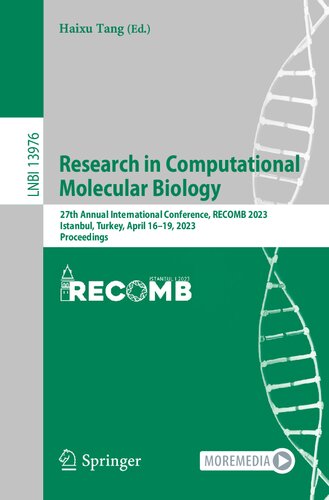 Research In Computational Molecular Biology 27th Annual International Conference Recomb 2023 Istanbul Turkey April 1619 2023 Proceedings Haixu Tang