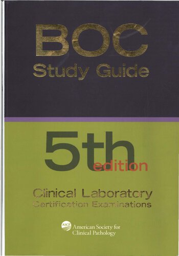 Boc Board Of Certification Study Guide For Clinical Laboratory Certification Examinations 5th Edition Patricia Tanabe