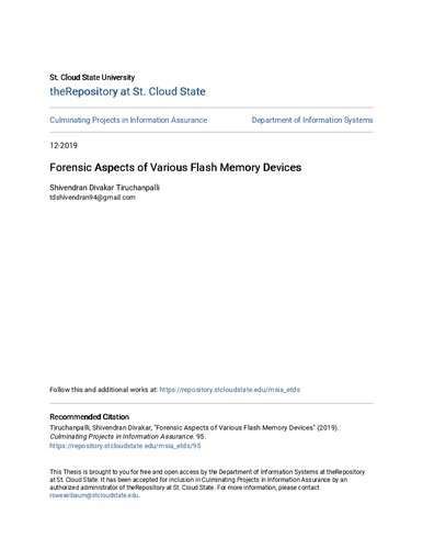 Masters Thesis Forensic Aspects Of Various Flash Memory Devices Shivendran Divakar Tiruchanpalli