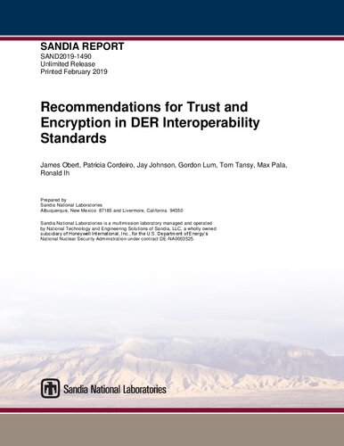Recommendations For Trust And Encryption In Der Interoperability Standards James Obert