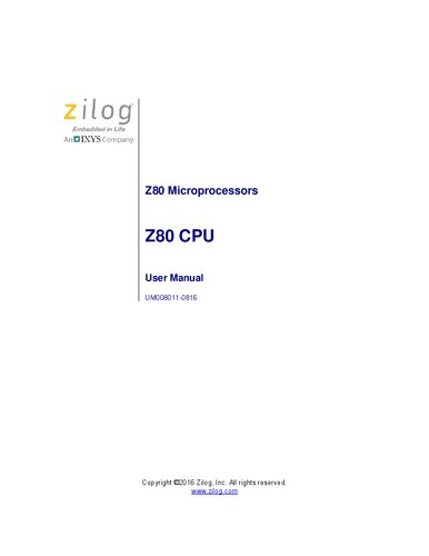 Z80 Cpu User Manual Coll