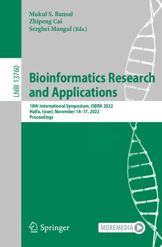 Bioinformatics Research And Applications 18th International Symposium Isbra 2022 Haifa Israel November 1417 2022 Proceedings Mukul S Bansal
