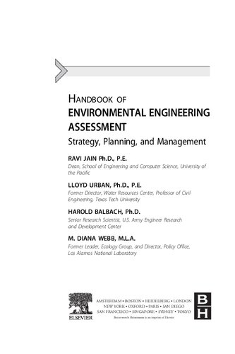 Handbook Of Environmental Engineering Assessment Strategy Planning And Management Ravi Jain Lloyd Urban Harold Balbach M Diana Webb