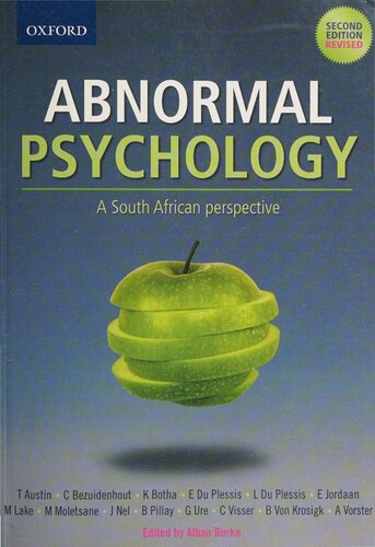 Abnormal Psychology A South African Perspective 2 Revised Alban Burke