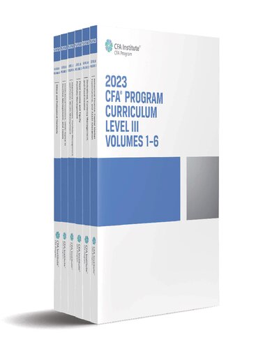 2023 Cfa Program Curriculum Level Iii Box Set 1st Edition Cfa Institute