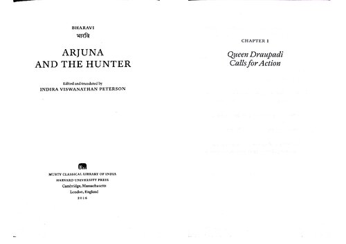 Arjuna And The Hunter Murty Classical Library Of India 9 Bharavi